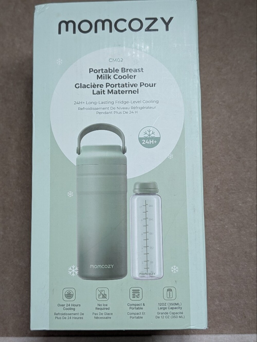 Portable Breast Milk Cooler in Sage Green MomCozy